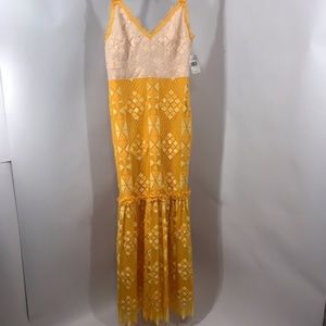 Foxiedox Bravo Z Two-Tone Crochet Maxi Gown L